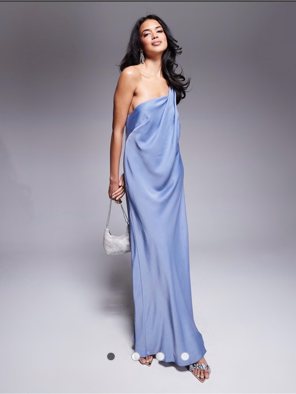 ASOS One-Shoulder Periwinkle Maxi Dress